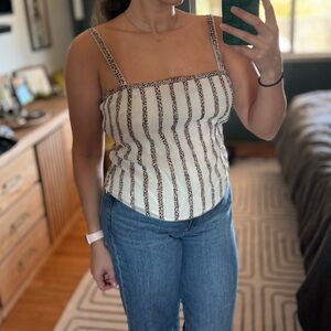 Joseph ribkoff striped leopard tank